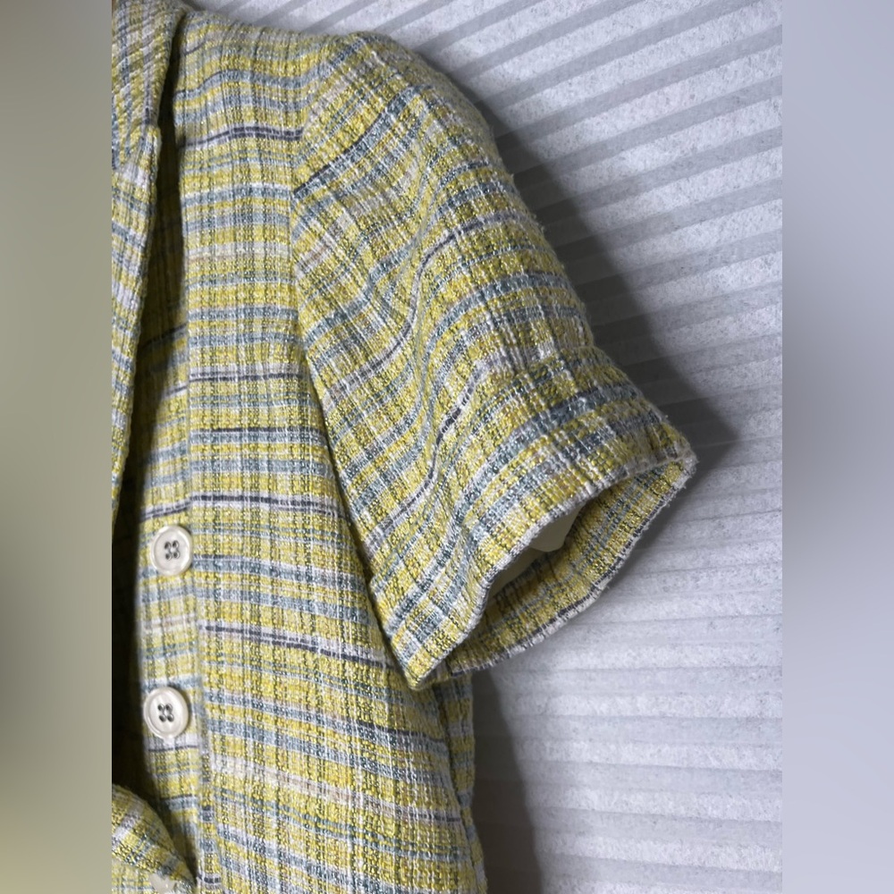 Maison d’Amelie Tweed Plaid Double Breasted Short Sleeve Blazer Size XS Academia - Picture 5 of 10